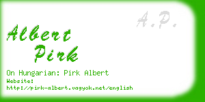 albert pirk business card